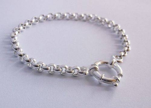 A STUNNING ROUND LINK STERLING SILVER BRACELET WITH SIGNORETTI CLASP !!!