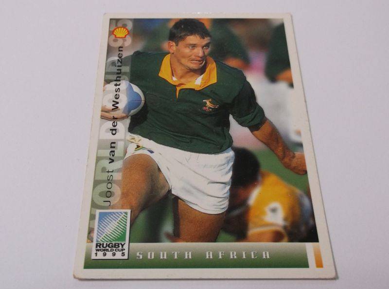 1995 RUGBY WORLD CUP TRADING CARD - SOUTH AFRICA - JOOST VAN DER WESTHUIZEN