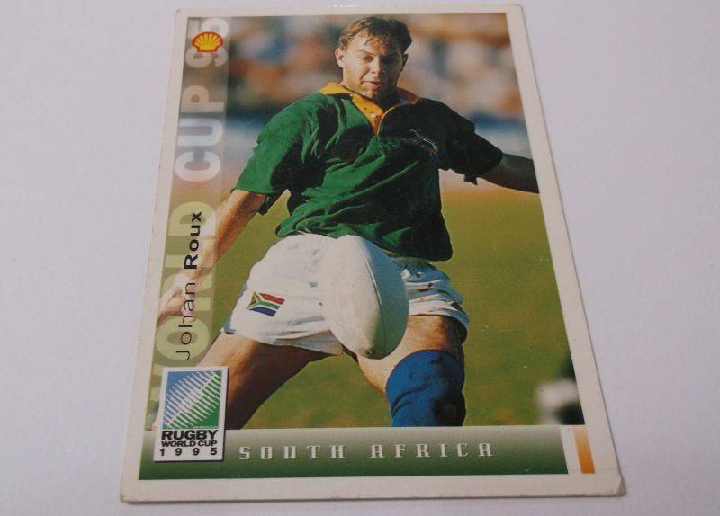 1995 RUGBY WORLD CUP TRADING CARD - SOUTH AFRICA - JOHAN ROUX