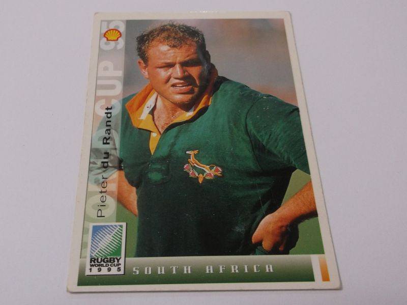 1995 RUGBY WORLD CUP TRADING CARD - SOUTH AFRICA - PIETER DU RANDT