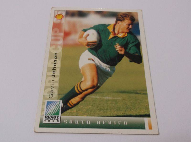 1995 RUGBY WORLD CUP TRADING CARD - SOUTH AFRICA - GAVIN JOHNSON