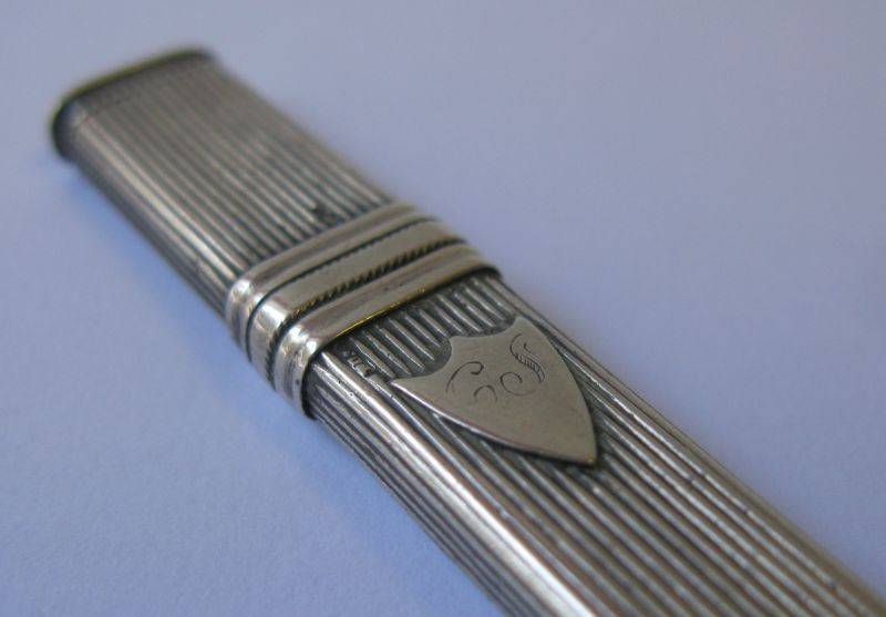 EXCELLENT FIND !! A RARE OLD DUTCH SILVER NEEDLE CASE FULLY STAMPED WITH MAKERS MARKS !! WOW !!