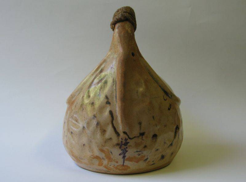 WHAT A FIND !! AN UNUSUAL CHARACTER SHAPED SIGNED POTTERY TEAPOT""ORIENTAL LOOKING SIGNATURE""SEE...