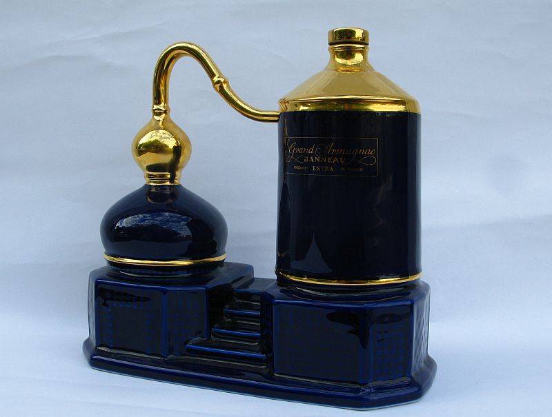 AWESOME RARE FIND !! A VINTAGE LIMOGES PORCELAIN DECANTER IN THE FORM OF AN ALCOHOL STILL ...WOW !!!