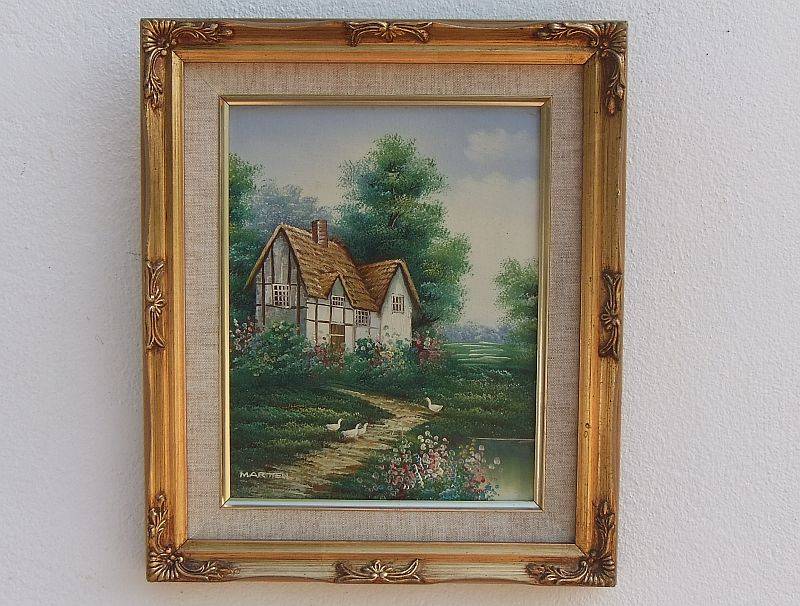 A BEAUTIFUL ORIGINAL OIL ON BOARD OF A COUNTRY COTTAGE SIGNED BY THE ARTIST MARTEN ...MUST SEE !!