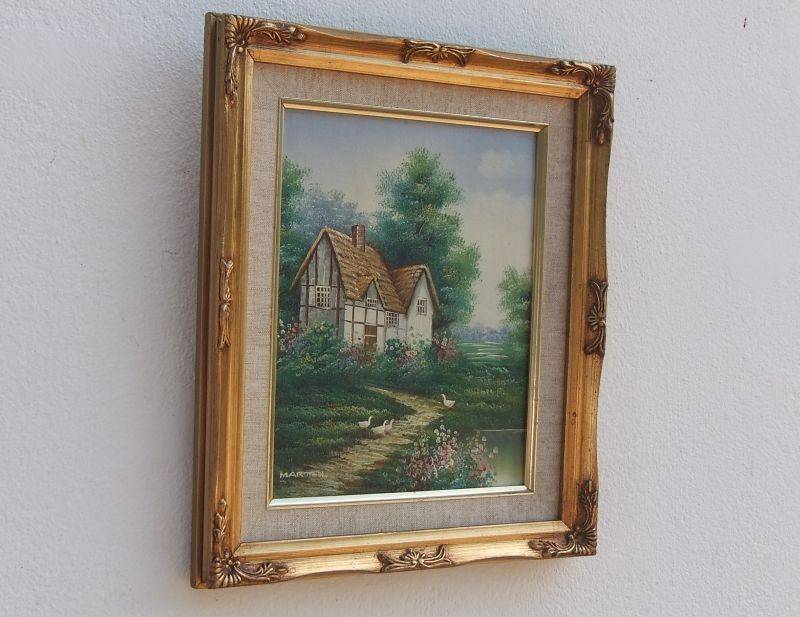 A BEAUTIFUL ORIGINAL OIL ON BOARD OF A COUNTRY COTTAGE SIGNED BY THE ARTIST MARTEN ...MUST SEE !!
