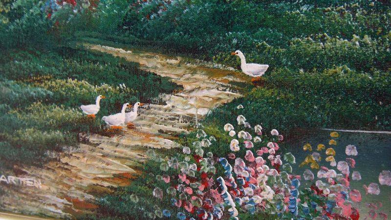 A BEAUTIFUL ORIGINAL OIL ON BOARD OF A COUNTRY COTTAGE SIGNED BY THE ARTIST MARTEN ...MUST SEE !!