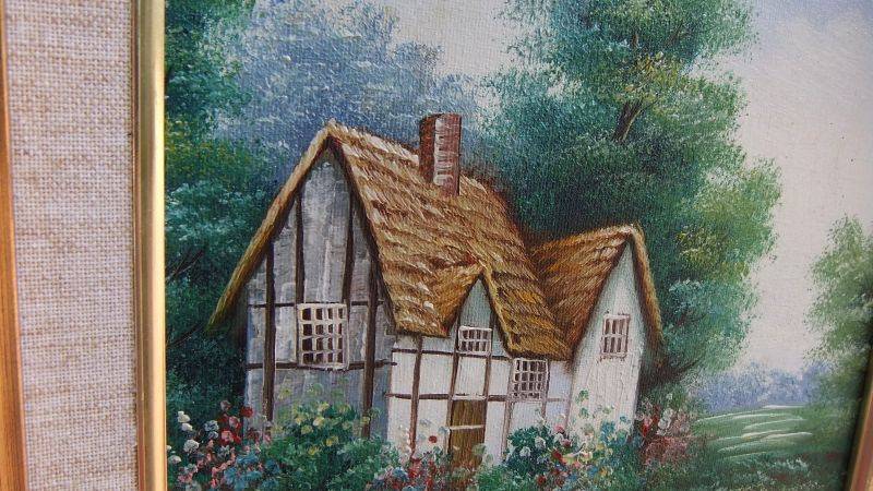 A BEAUTIFUL ORIGINAL OIL ON BOARD OF A COUNTRY COTTAGE SIGNED BY THE ARTIST MARTEN ...MUST SEE !!