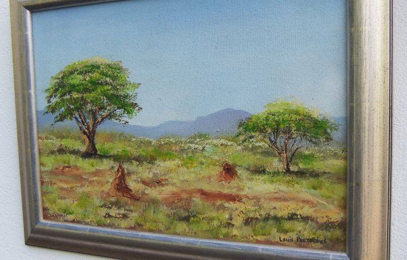 WOW !! A WELL EXECUTED ORIGINAL OIL ON BOARD BY KNOWN SOUTH AFRICAN ARTIST LOUIS PRETORIUS !!