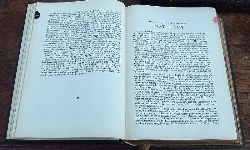 AN IMPRESSIVE 3 VOLUME SET OF THE BIBLE IN AFRIKAANS PRINTED IN THE NETHERLANDS DURING THE LATE 50`S