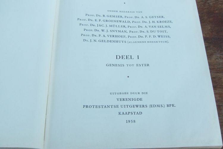 AN IMPRESSIVE 3 VOLUME SET OF THE BIBLE IN AFRIKAANS PRINTED IN THE NETHERLANDS DURING THE LATE 50`S