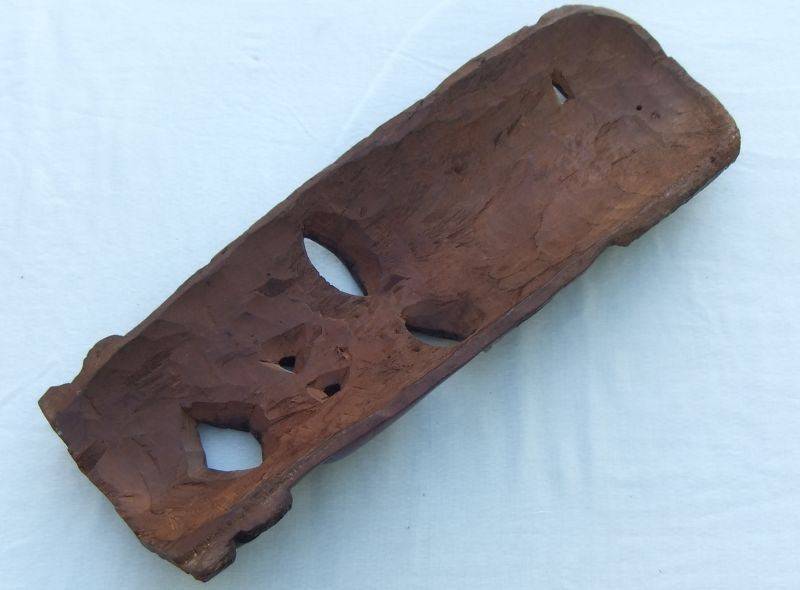 A big and heavy solid carved wood Vintage Traditional African mask with lots of detail !! WoW !