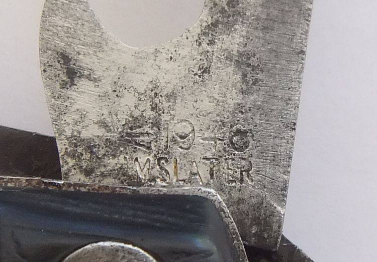 A STAMP DATED 1946  ARMY CLASP KNIFE BY HM SLATER WITH MILITARY ARROW STAMP