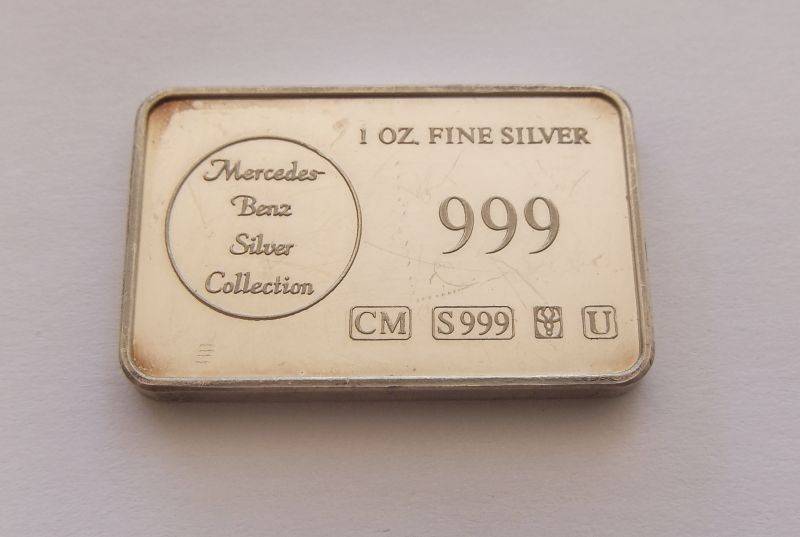 ONE OUNCE PURE SILVER INGOT - MERCEDES BENZ