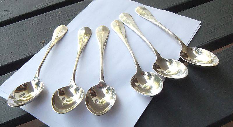 A SET OF 6 LARGE SPOONS BY CHRISTOFLE OF FRANCE