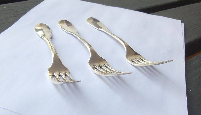 3 MEDIUM SIZED FORKS BY CHRISTOFLE OF FRANCE