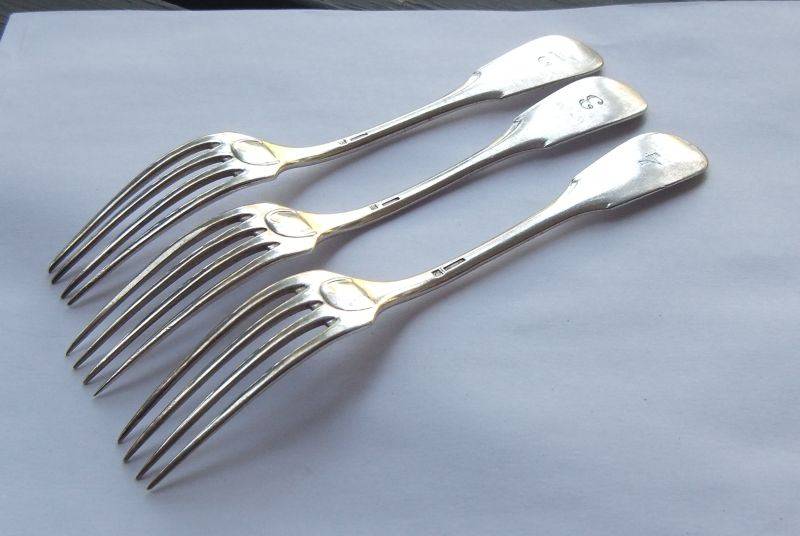 3 MEDIUM SIZED FORKS BY CHRISTOFLE OF FRANCE