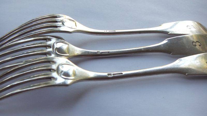3 MEDIUM SIZED FORKS BY CHRISTOFLE OF FRANCE