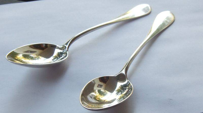 TWO LARGE SPOONS BY CHRISTOFLE OF FRANCE