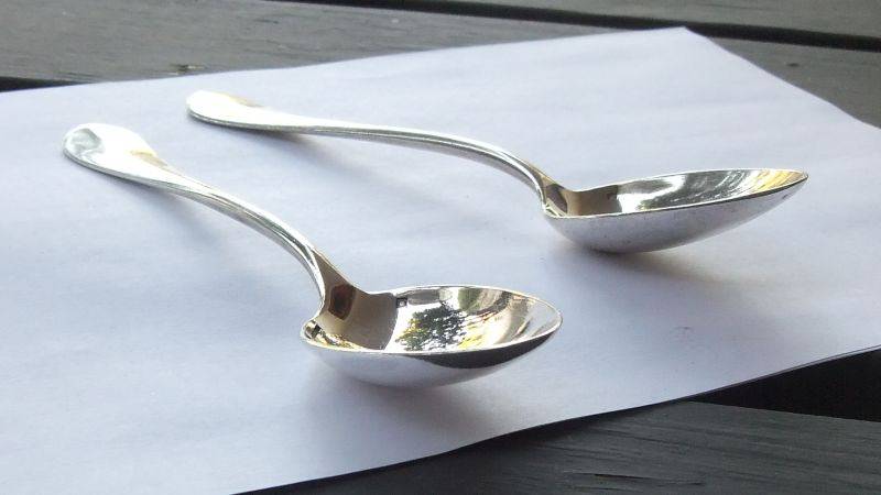 TWO LARGE SPOONS BY CHRISTOFLE OF FRANCE