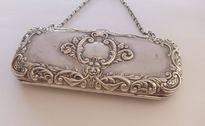 A SUPER RARE HALLMARKED STERLING SILVER LADIES PURSE DATED 1900 BIRMINGHAM ...SEE CONDITION...WOW !!