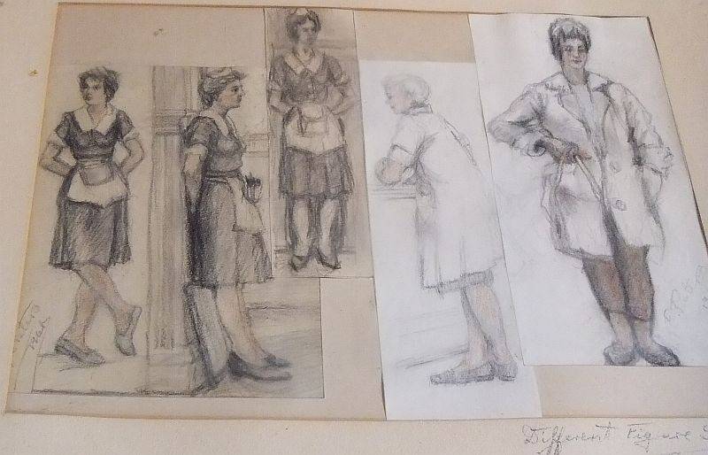 WOW !! AN INTRIGUING VINTAGE 1960`S FIGURAL STUDY IN PENCIL SIGNED BY THE ARTIST E.PETERS !!