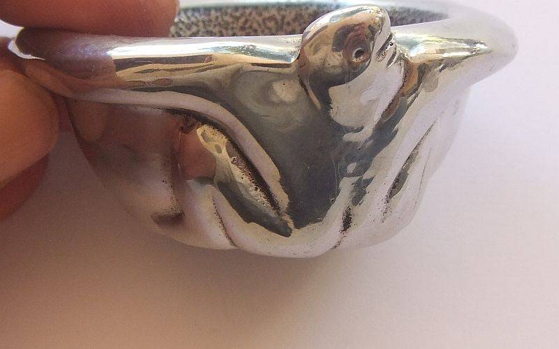 WOW !! A FABULOUS SOLID METAL OPEN SALT BY FAMOUS SA DESIGNER ""CARROL BOYES"" ...GREAT CONDITION !!