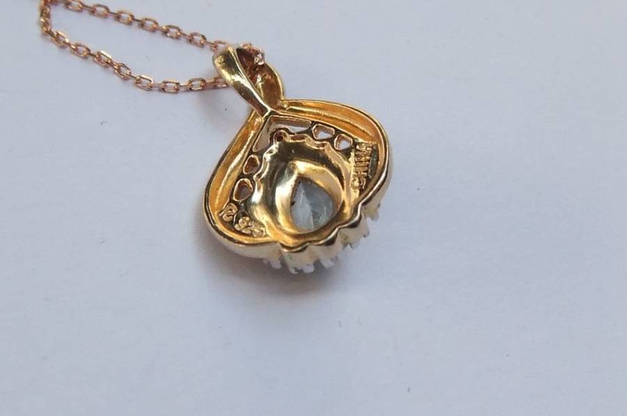 ALL STERLING SILVER !! A ROSE GOLD PLATED NECKLACE WITH A YELLOW GOLD PLATED PENDANT !! LOOK !!
