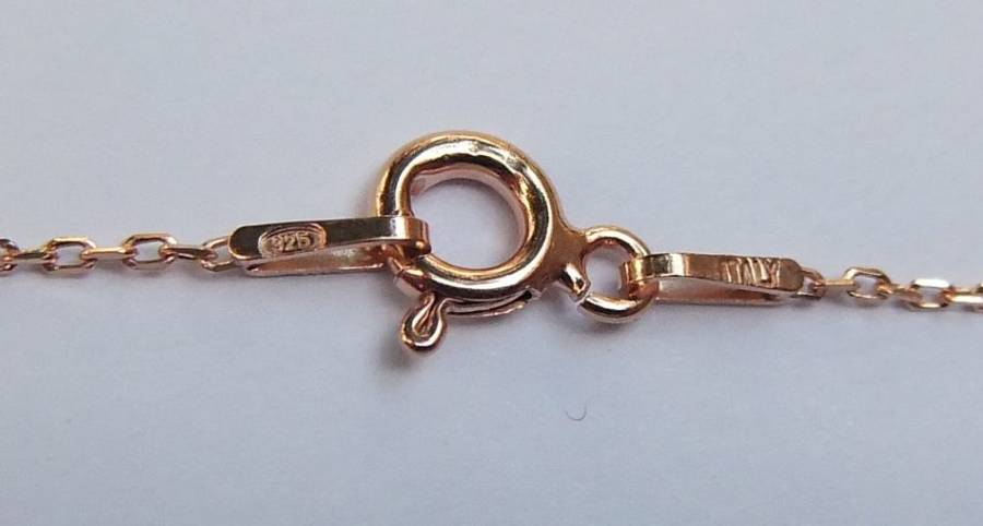 ALL STERLING SILVER !! A ROSE GOLD PLATED NECKLACE WITH A YELLOW GOLD PLATED PENDANT !! LOOK !!