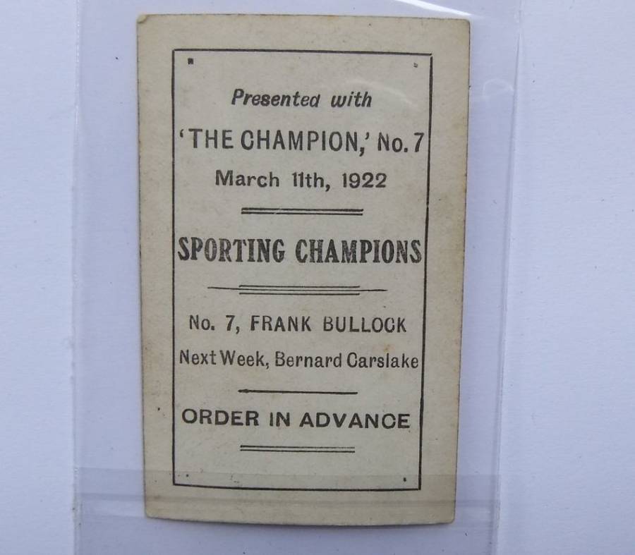 1920`s / 1930`s - Collectable photograph sports card - FRANK BULLOCK - HORSE RACING