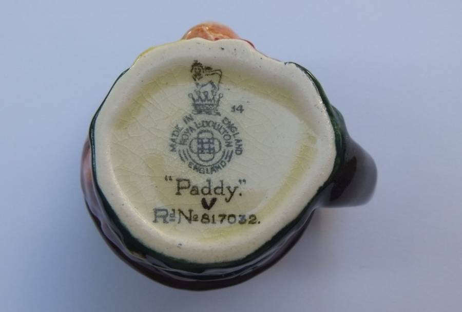 AN EARLIER 1900`S CHARACTER JUG ENTITLED "PADDY" MADE BY ROYAL DOULTON OF ENGLAND !! NO DAMAGE !!