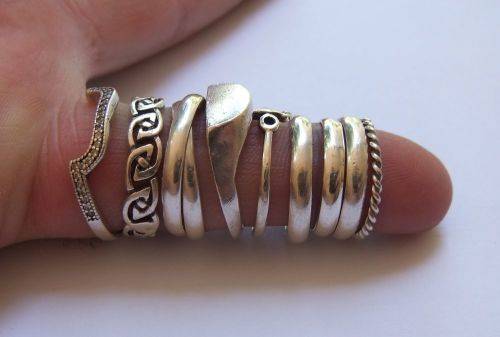 DECEMBER DEAL !! 9 SOLID STERLING SILVER RINGS FOR YOUR COLLECTION !! BID FOR THE LOT !! ALL TESTED