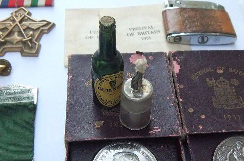 A COOL JOBLOT OF COLLECTABLES !! AFRICANA !! MILITARIA !! LIGHTERS !! MEDALLIONS !! BID FOR THE LOT