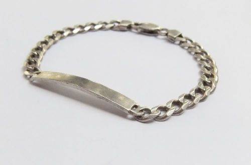 LAST OF THE HEAVIES !! A STRONG EXTRA SOLID STERLING SILVER IDENTITY BRACELET !! BID TO WIN !!