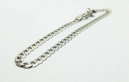 LOOK !! A FABULOUS SOLID STERLING SILVER CURB LINK BRACELET - STAMPED AND TESTED - FREE COMBINING !!