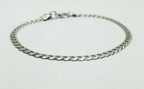 LOOK !! A FABULOUS SOLID STERLING SILVER CURB LINK BRACELET - STAMPED AND TESTED - FREE COMBINING !!