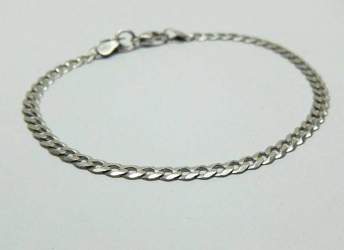 LOOK !! A FABULOUS SOLID STERLING SILVER CURB LINK BRACELET - STAMPED AND TESTED - FREE COMBINING !!
