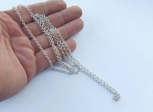 AN AWESOME EXTRA LONG 80 CM ROUND LINK STERLING SILVER NECKLACE IN EXCELLENT CONDITION !! MUST HAVE