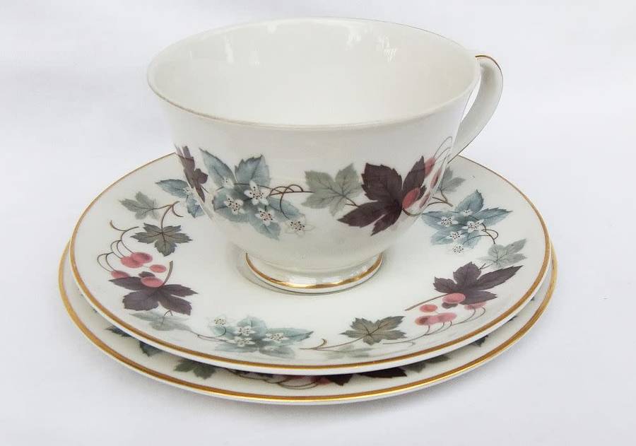 A charming vintage trio by Royal Doulton in the Camelot pattern