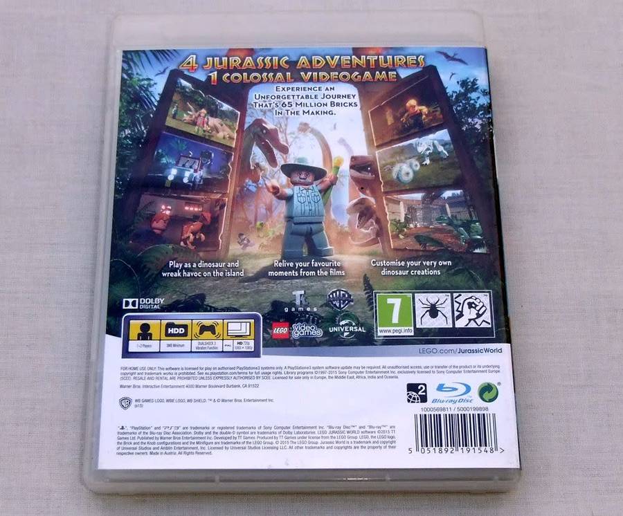 Playstation 3 Game - LEGO - JURASSIC WORLD