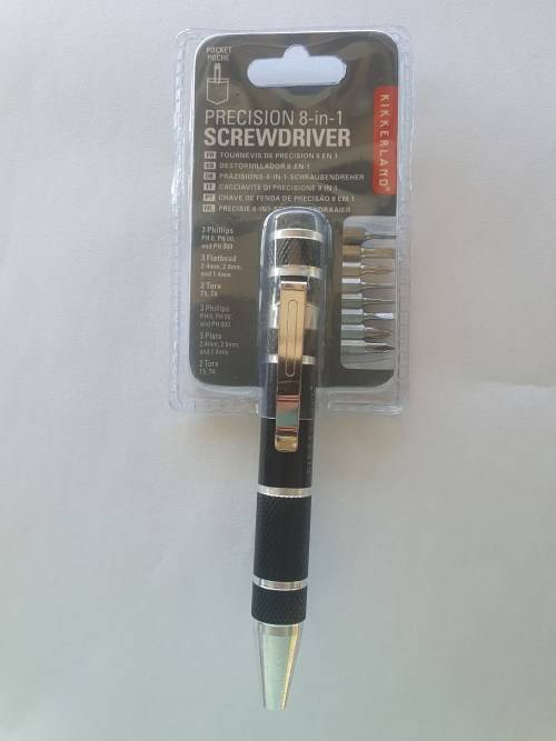 Kikkerland Precision 8-in-1 Screwdriver - BLACK