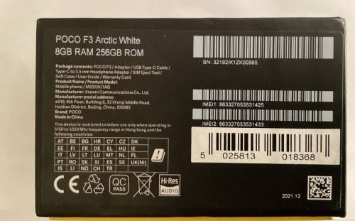 Poco F3, 8GB RAM, 256GB, 5G - Special Import