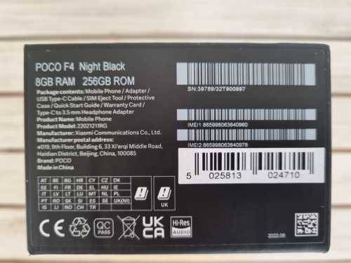 POCO F4 5G - 8GB RAM+256GB - One Month Old