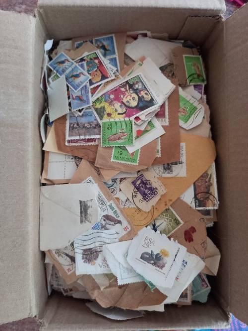 Box of stamps with SACC 1989