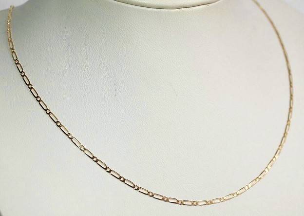 9ct gold CHAIN: 1+1 Figaro, 2mm wide, 55cm
