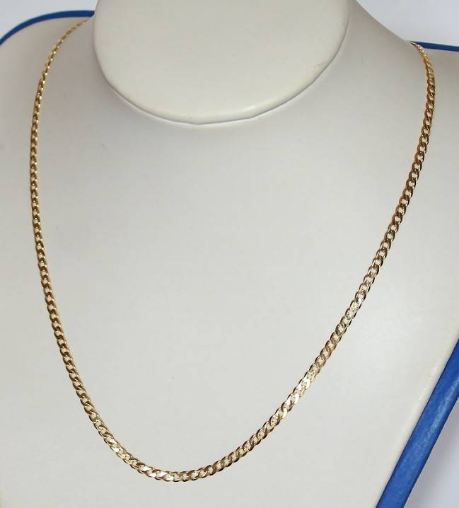 9k / 9ct gold oval curb CHAIN: 5mm wide, 60cm
