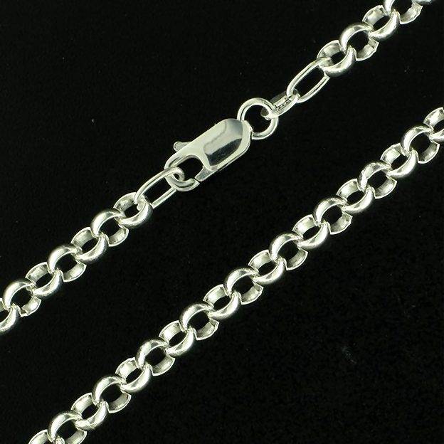 Sterling silver Rolo / Belcher CHAIN: 4mm wide, 60cm. AVAILABLE