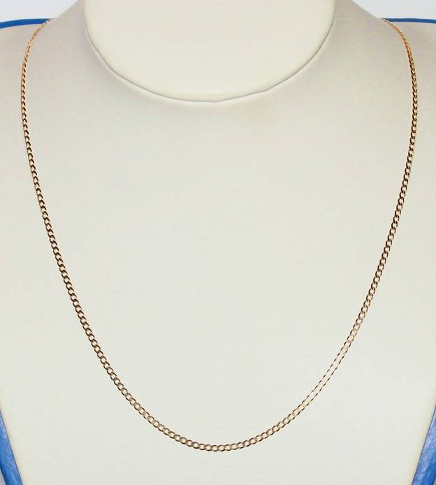 9k / 9ct gold oval curb CHAIN: 1.9mm wide, 45cm