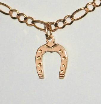 9k / 9ct gold horseshoe Pendant / Charm. Ready for you