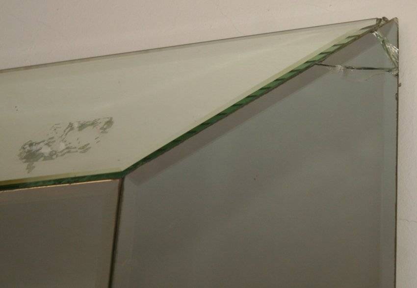 Large bevelled wall mirror on base, 110cm x 209cm  a project